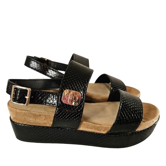 Giani Bernini Elloise Black Open toe platform buckle slingback sandals Sz 7M - Picture 4 of 12